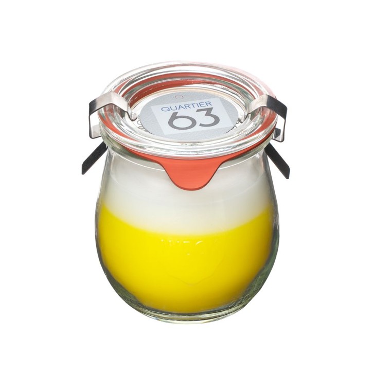 Weckglas Kerze Holzdocht / Farbe: gelb VE 4 St./Packung