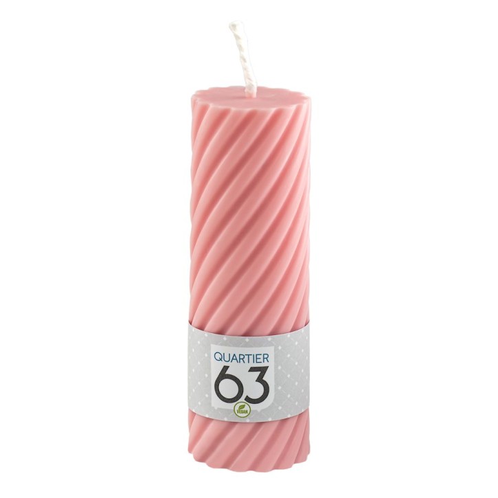Stumpenkerze Raps-Wachs vegan Ø 47 mm Farbe: rosa VE 6 St./Packung