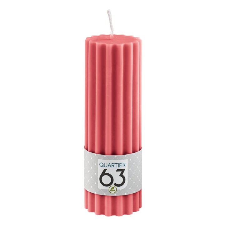 Stumpenkerze Raps-Wachs vegan Ø 47 mm Farbe: rot VE 6 St./Packung