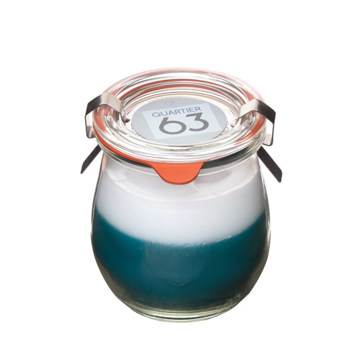 Weckglas Kerze Holzdocht / Farbe: ozean VE 4 St./Packung