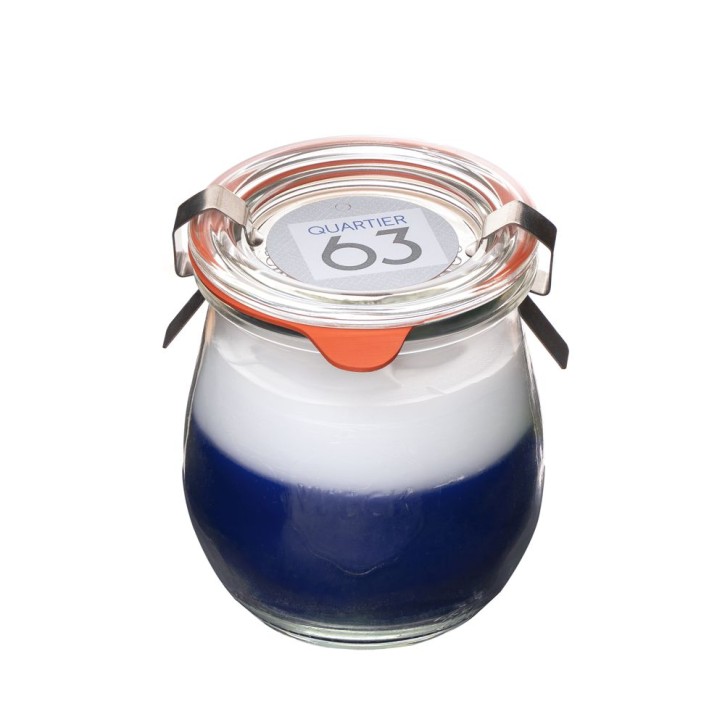 Weckglas Kerze Holzdocht / Farbe: dunkelblau VE 4 St./Packung