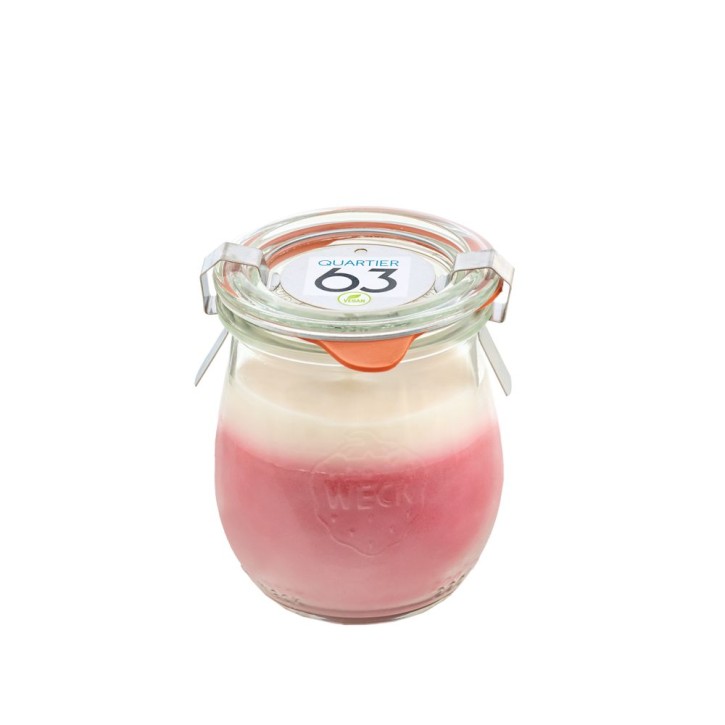 Weckglas Kerze Raps-Wachs vegan / Farbe: rot VE 4 St./Packung