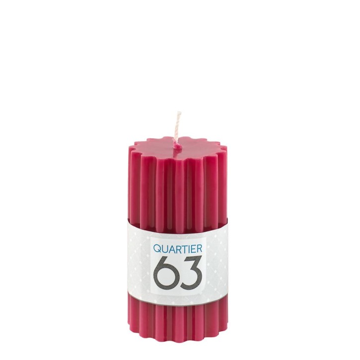 Stumpenkerze gerillt H9 Farbe: rot VE 6 St./Packung