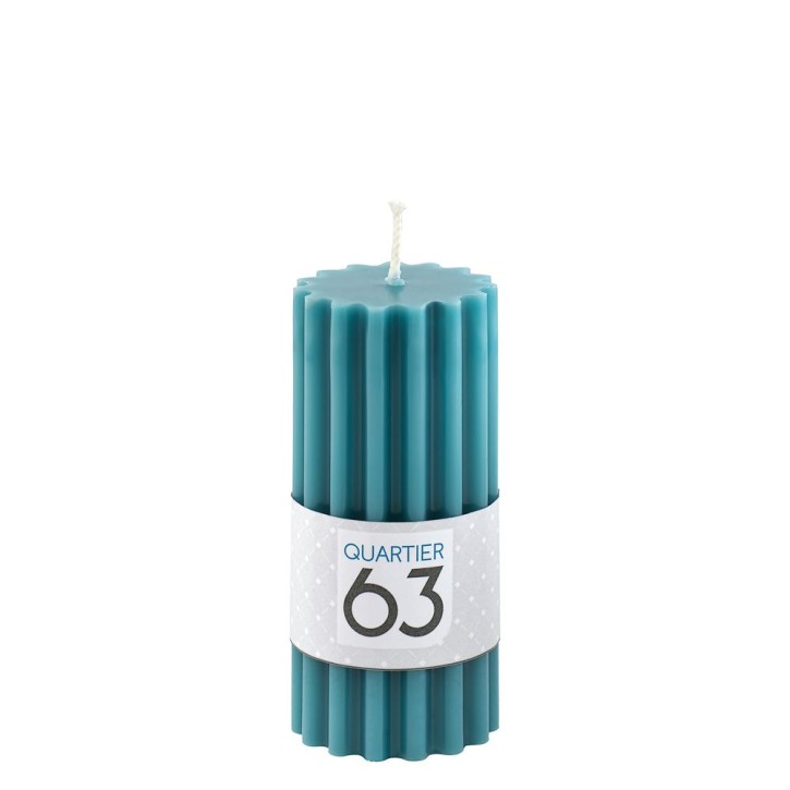 Stumpenkerze gerillt H11 Farbe: ozean VE 6 St./Packung