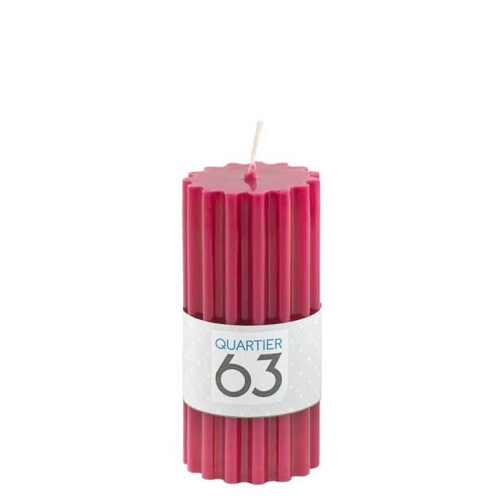 Stumpenkerze gerillt H11 Farbe: rot VE 6 St./Packung