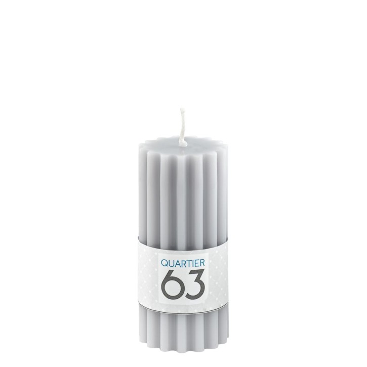 Stumpenkerze gerillt H11 Farbe: hellgrau VE 6 St./Packung