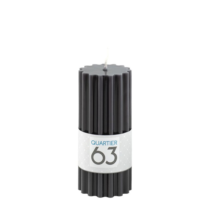 Stumpenkerze gerillt H11 Farbe: schwarz VE 6 St./Packung