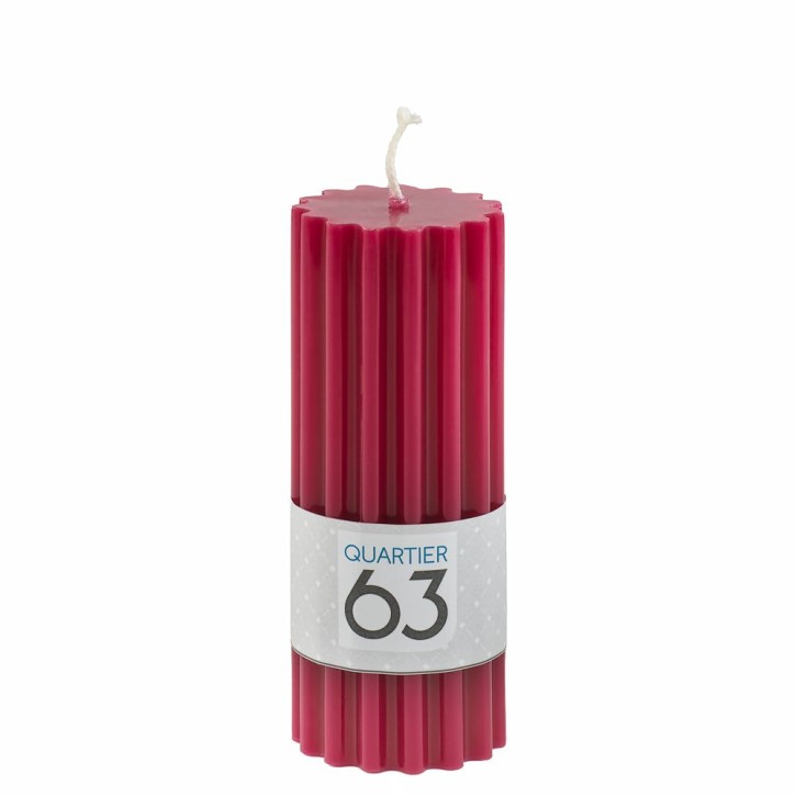 Stumpenkerze gerillt H13 Farbe: rot VE 6 St./Packung