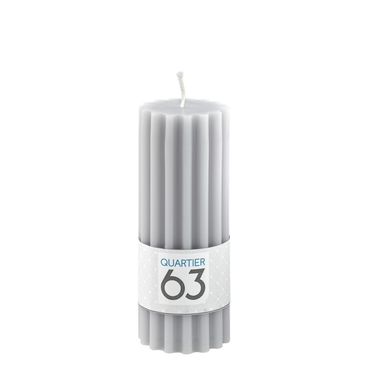 Stumpenkerze gerillt H13 Farbe: hellgrau VE 6 St./Packung