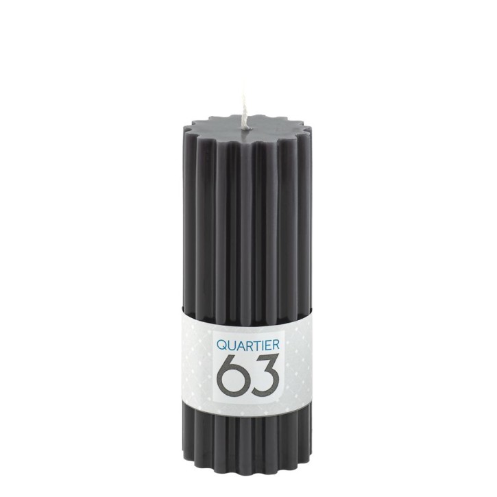 Stumpenkerze gerillt H13 Farbe: schwarz VE 6 St./Packung