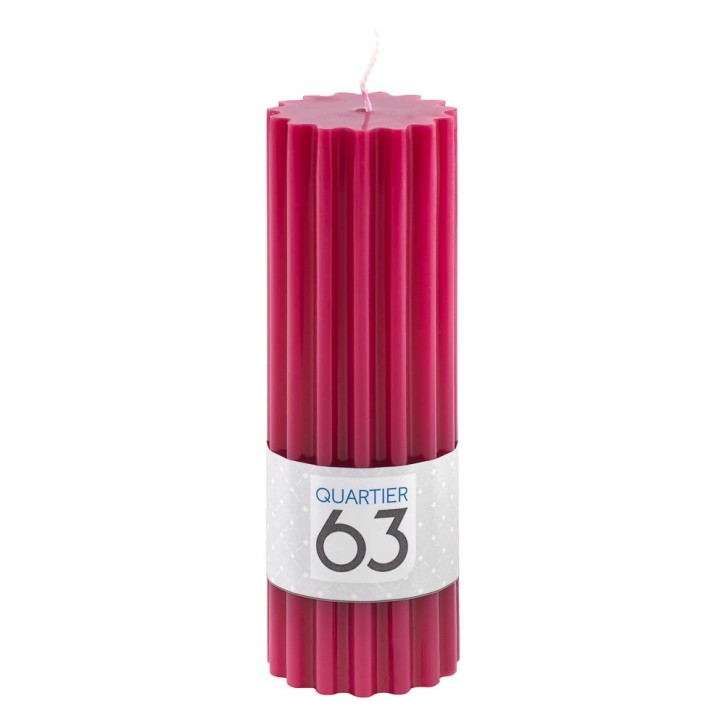 Stumpenkerze gerillt H15 Farbe: rot VE 6 St./Packung