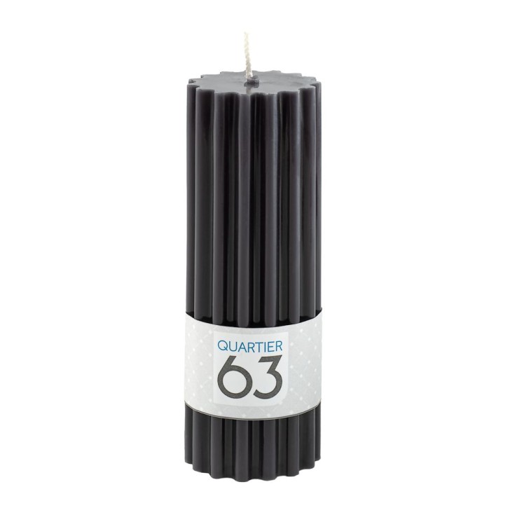 Stumpenkerze gerillt H15 Farbe: schwarz VE 6 St./Packung
