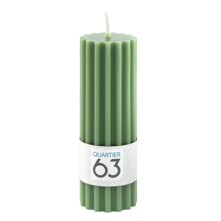 Stumpenkerze gerillt H15 Farbe: dunkelgruen VE 6 St./Packung