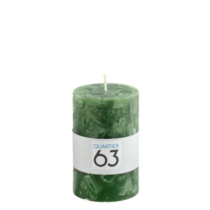 Stumpenkerze Würfeltechnik H10 Farbe: dunkelgrün VE 6 St./Packung