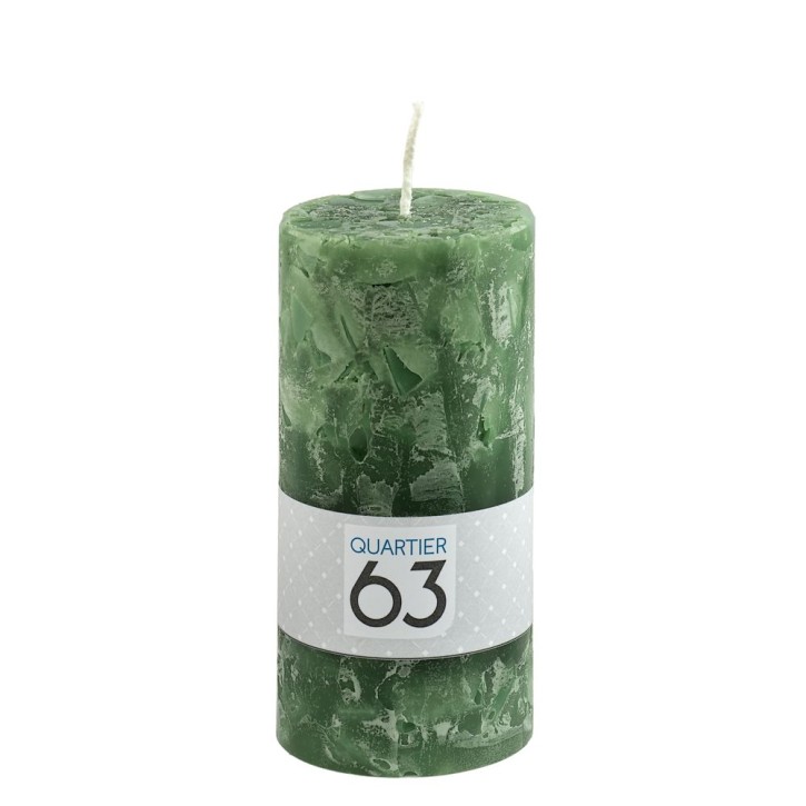 Stumpenkerze Würfeltechnik H13 Farbe: dunkelgruen VE 6 St./Packung