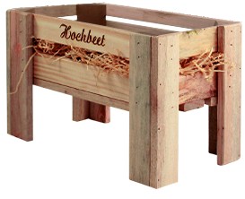 Holzkiste Hochbeet kl aus Palettenholz, 26 x 13,5 x 16 cm, 2,4 l