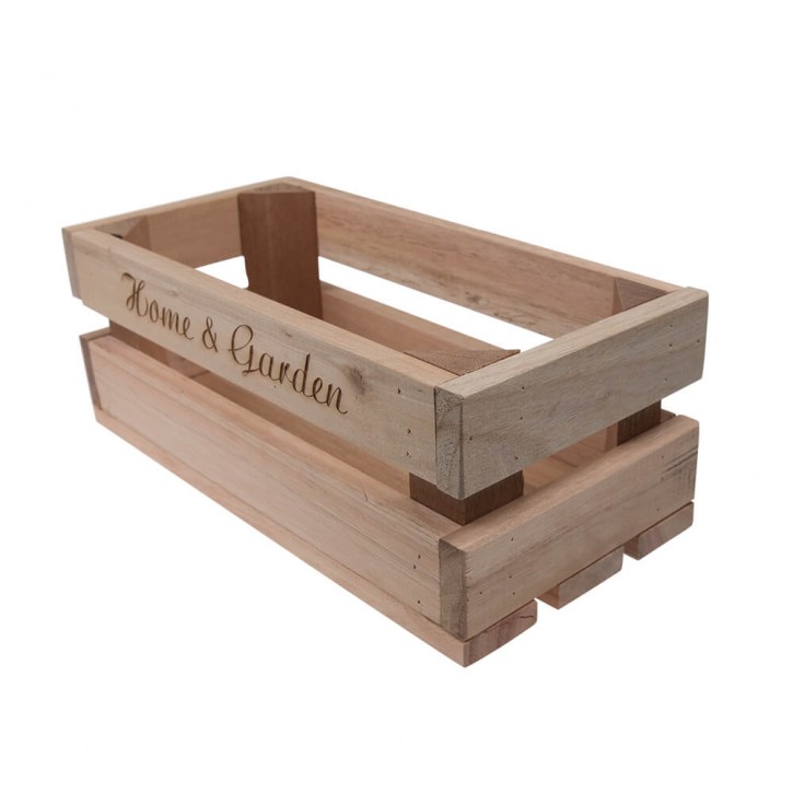 Holzkiste klein Home & Garden aus Palettenholz, 24 x 9 x 11 cm, 2,4 l