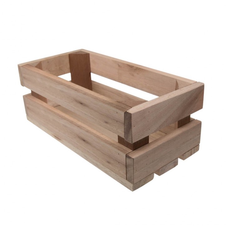 Holzkiste klein aus Palettenholz, 24 x 9 x 11 cm, 2,4 l