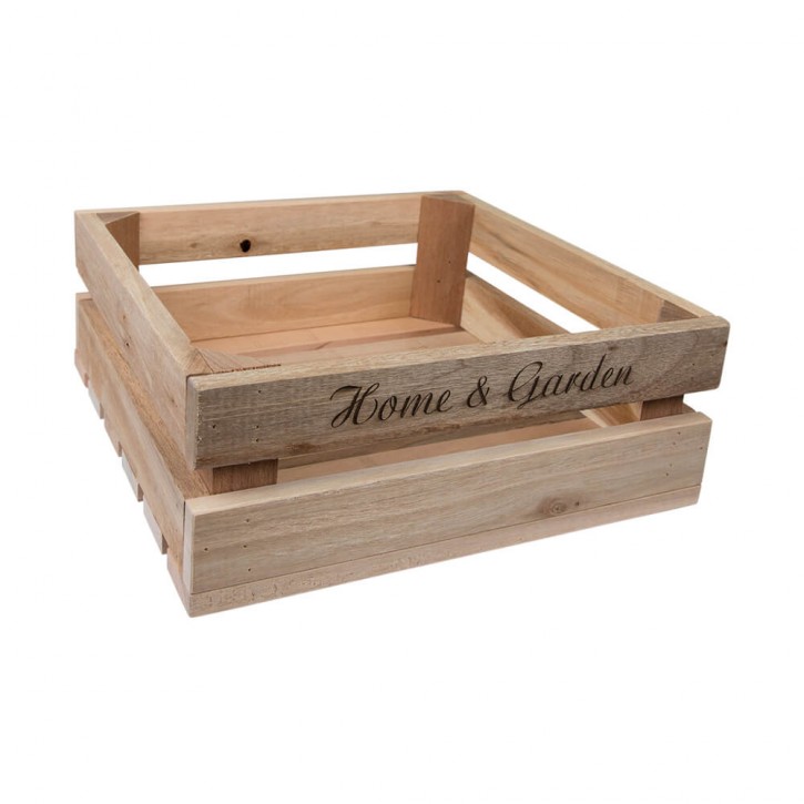 Holzkiste mittel Home & Garden aus Palettenholz, 24 x 9 x 24 cm, 5 l