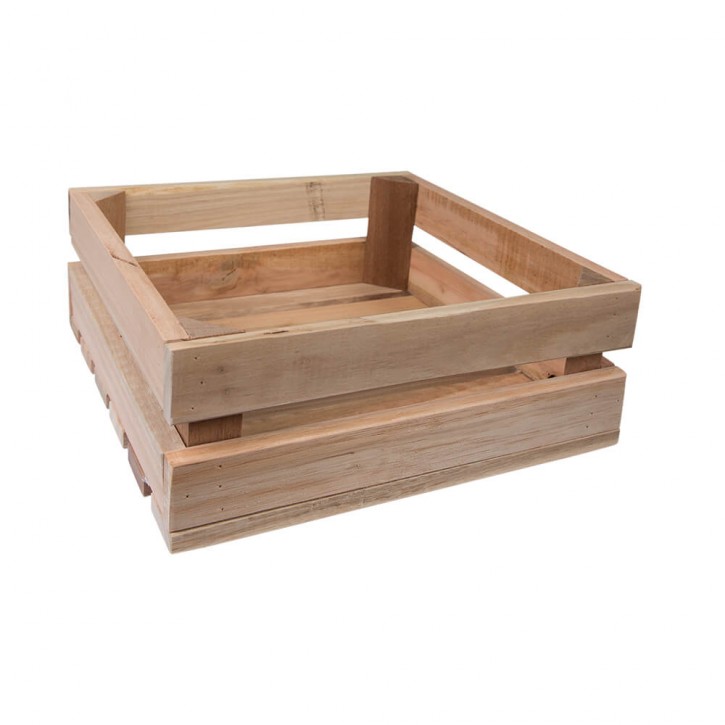 Holzkiste mittel aus Palettenholz, 24 x 9 x 24 cm, 5 l