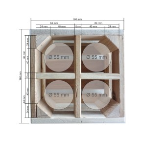 Henkelkiste klein, 4er Teilung