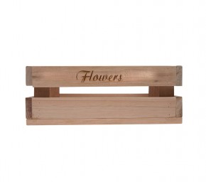 Holzkiste klein Flowers aus Palettenholz, 24 x 9 x 11 cm, 2,4 l