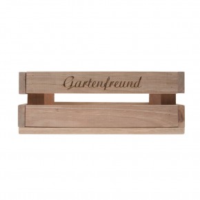 Holzkiste klein Gartenfreund aus Palettenholz, 24 x 9 x 11 cm, 2,4 l