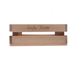 Holzkiste klein Süße Kiste aus Palettenholz, 24 x 9 x 11 cm, 2,4 l